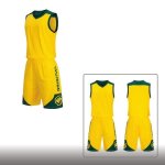 Ensemble maillot et short basket - ball homme - jaune - schage rapide et respirant