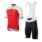 Ensemble maillot de v�lo route homme manches courtes + cuissard � bretelles cycliste vtt gel - rouge ...