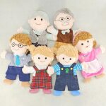 Ensemble de marionnettes  main surenhap - grand - pre + grand - mre + papa + maman + fils + fille