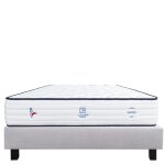 Ensemble matelas 140x190 cm patriote 27 cm ressorts ensachs ferme face t / hiver + sommier gris ep20cm ...