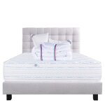 Ensemble matelas 140x190 cm thermotec 24 cm ferme face �t� / hiver + sommier gris ep20cm + 2 oreillers ...