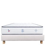 Ensemble matelas 160x200 cm patriote 27 cm ressorts ensach�s ferme face �t� / hiver + sommier beige ep20cm ...