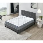 Ensemble matelas + lit (120x190cm) - sirius 16cm latex naturel & mousse hdensit + sommier stable & tte ...