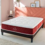 Ensemble matelas passion ressorts ensachs accueil mmoire et sommier en kit - 140 x 190 cm