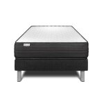 Ensemble matelas sommier 120x190 cm - vitalpower noir