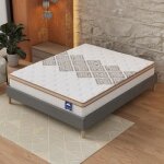 Ensemble matelas + sommier (160x200cm) - errakis ressorts ensach�s & mousse hdensit� �p 28cm + sommier ...