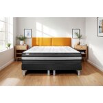 Ensemble matelas sommier 2x80x200 cm - vital power zen noir
