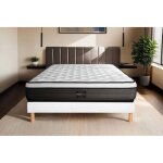 Ensemble matelas + sommier - prestige literie - suite 180 x 200 cm - mémoire de forme - 2 places - blanc ... Ensemble matelas + sommier - prestige literie - suite 180 x 200 cm - mémoire de forme - 2 places - blanc ...