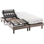 Ensemble matelas + sommier relaxation lectrique ergo 2 dreamzone - 2x80x200 cm - ressorts ensachs - ...