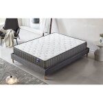 Matelas + sommier (140 x 190cm) - matelas orionis mousse m�moire de forme 22cm + sommier bois stable ...