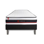 Ensemble matelas + sommier - somness - form - mousse polyur�thane - noir - 1 place - 90x190 cm