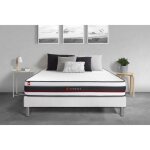 Ensemble matelas + sommier - somness - snformens140200skb - trs ferme - blanc - 140 x 200 cm