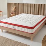 Ensemble matelas suprme mousse accueil mmoire moelleux - 24 cm et sommier bois - 90 x 190 cm