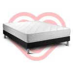 Ensemble matelas sommier 160x200 cm - sommier noir (en kit) - vitalmemo