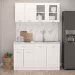 Vidaxl ensemble de meubles de cuisine 4 pcs blanc bois dingénierie 3067655 Vidaxl ensemble de meubles de cuisine 4 pcs blanc bois dingénierie 3067655