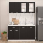 Vidaxl ensemble de meubles de cuisine 4 pcs noir agglomr