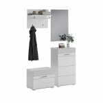 Ensemble de meuble dentrée : miroir + meuble à chaussures + porte manteau + meuble de rangement ? blanc ... Ensemble de meuble dentrée : miroir + meuble à chaussures + porte manteau + meuble de rangement ? blanc ...
