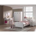 Ensemble de meubles pour enfant - vipack - amori - bois blanc - lit classique - 159x57x190 cm
