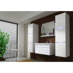 Ensemble meubles de salle de bain blanc collection raven colonnes miroir meuble sous vasque Ensemble meubles de salle de bain blanc collection raven colonnes miroir meuble sous vasque