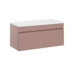 Ensemble de meubles de salle de bain - vivaldi - iconic rose - 100 cm - meuble sous vasque - plan vasque ...