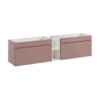 Ensemble de meubles de salle de bain iconic rose / white ? meubles sous vasque 80 cm et meuble sous plan ...