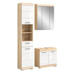 Ensemble de meubles de salle de bain ridley ? meuble sous vasque colonne et rangement avec miroir ? blanc ... Ensemble de meubles de salle de bain ridley ? meuble sous vasque colonne et rangement avec miroir ? blanc ...