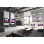 Ensemble meubles de salon design collection ramos. coloris blanc brillant. led int�gr�es. 180 blanc