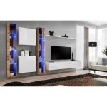 Ensemble meuble salon mural switch xvi design coloris blanc brillant et chêne wotan. 40 blanc Ensemble meuble salon mural switch xvi design coloris blanc brillant et chêne wotan. 40 blanc