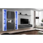 Ensemble meuble salon mural switch xvi design coloris gris et blanc brillant. 40 gris Ensemble meuble salon mural switch xvi design coloris gris et blanc brillant. 40 gris