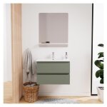 Ensemble meuble simple vasque sorrento 60 cm + robinet + miroir