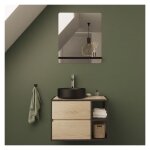 Ensemble meuble simple vasque edisson 70 cm + vasque + miroir