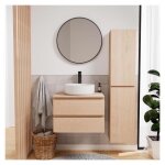 Ensemble meuble simple vasque sorrento 60 cm + vasque + robinet + miroir + colonne