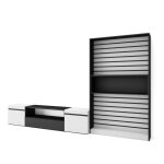 Ensemble meuble tv - skraut home - rf2849 - blanc et noir - meuble de salon - 210x186x35cm