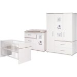 Ensemble de mobilier pour bb roba moritz - lit 70x140 + commode  langer + armoire - blanc