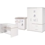 Ensemble de mobilier pour bb roba moritz - lit 70x140 + commode  langer + armoire - blanc