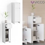 Meuble de rangement de salle de bain emma 30x95cm blanc blanc vicco Meuble de rangement de salle de bain emma 30x95cm blanc blanc vicco