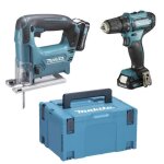 Ensemble perceuse - visseuse et scie sauteuse sans fil 12 v makita - df457dwe - 2 vitesses - 10 mm - ...