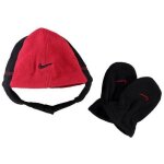 Ensemble polaire - nike - noir et rouge - bonnet et mitaines - bb garon - 100% polyester