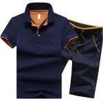Ensemble polo homme manche courte coton et short de sport taille Élastique couleur unie - bleu / bleu ... Ensemble polo homme manche courte coton et short de sport taille Élastique couleur unie - bleu / bleu ...