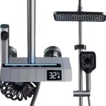 Pomme de douche led haute pression  main avec filtre  trois couches - prumya - 3 modes