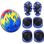 Ensemble de protection pour enfant - casque de vlo genouillres coudires et protge - poignets - bleu ...
