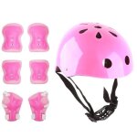 Ensemble de protection pour enfants - xif - casque coude en mousse genouillère - rose Ensemble de protection pour enfants - xif - casque coude en mousse genouillère - rose