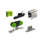 Ensemble rail aluminium et garniture pour porte a deplct droit 40 kg
