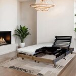 Ensemble relaxation matelas + sommier 2x80x200cm merida - chne clair - 14cm - ferme