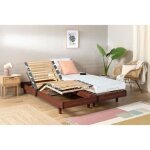 Ensemble relaxation talca matelas + sommiers lectriques dcor cerisier 2x70x190 - mousse - 14 cm - ferme ...