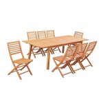 Ensemble repas de jardin extensible 6  8 personnes - table 180 - 240x100 cm extension papillon et 8 ...