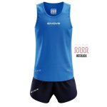 Ensemble running d�bardeur et short givova new york - bleu - homme