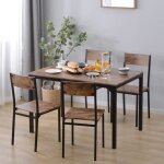 Ensemble de salle  manger avec 4 chaises 108 x 65 x 75 cm marron