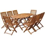 Ensemble de salle à manger pliable de jardin en bois dacacia massif - ovonni - 8 personnes - contemporain ... Ensemble de salle à manger pliable de jardin en bois dacacia massif - ovonni - 8 personnes - contemporain ...
