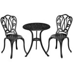 Outsunny - ensemble salon de jardin - aluminium - 44x49x88cm - noir